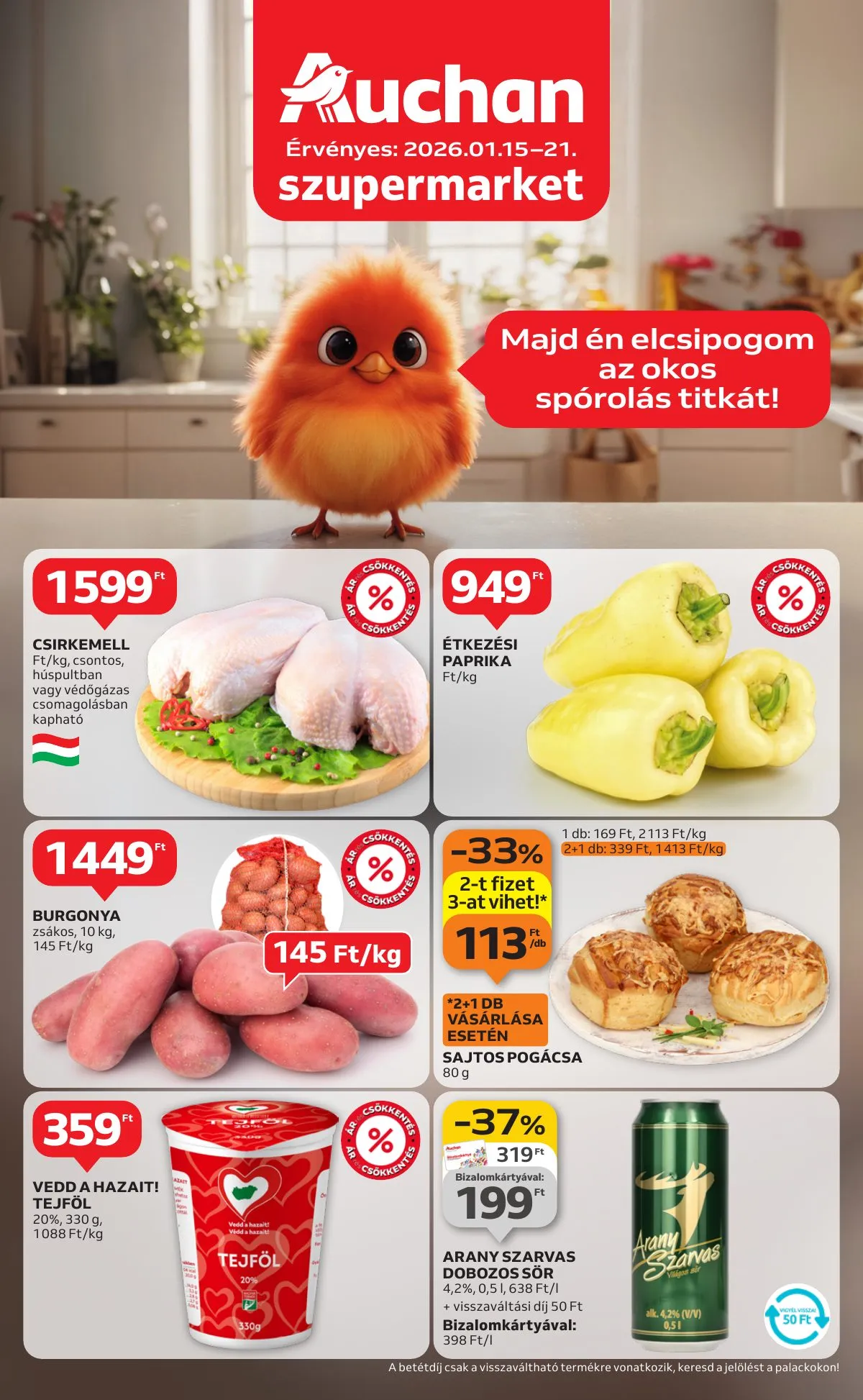 Auchan akciós újság Szupermarket 01.15–01.21