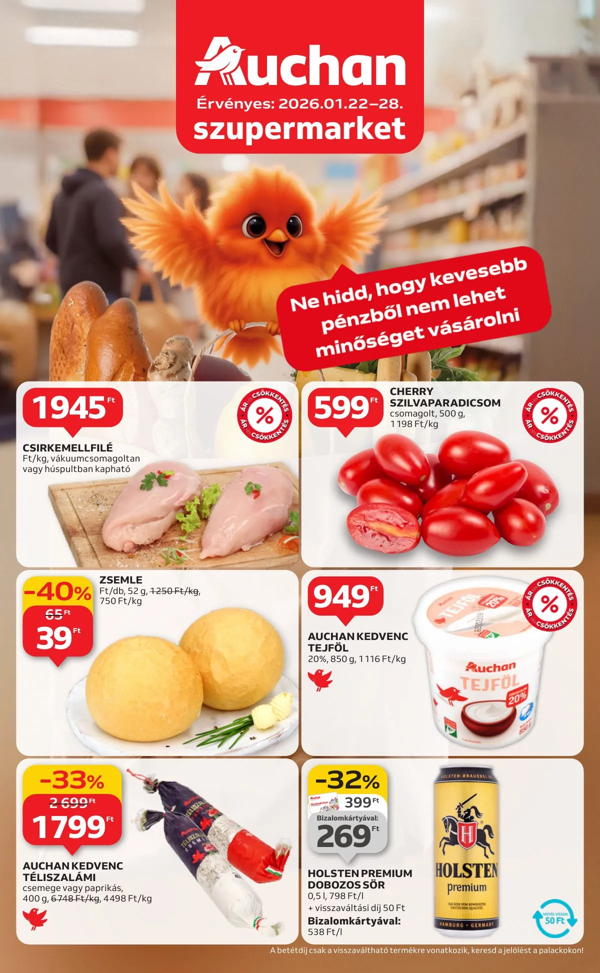 Auchan akciós újság Szupermarket 01.22–01.28