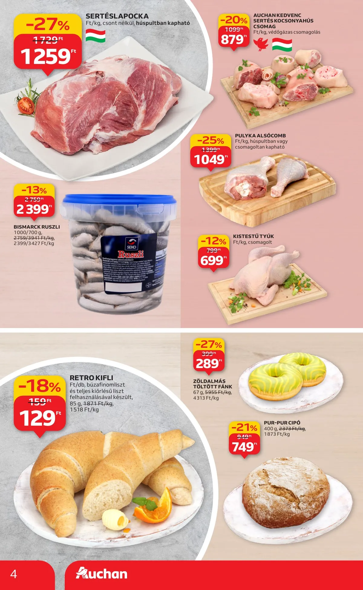 Auchan akciós újság Szupermarket 01.22–01.28 – 4. oldal