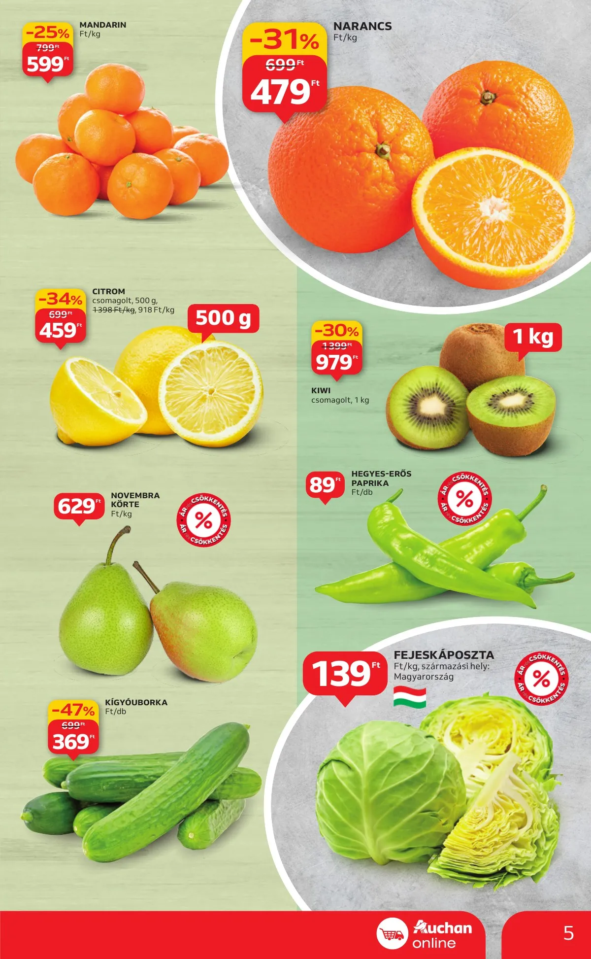 Auchan akciós újság Szupermarket 01.22–01.28 – 5. oldal