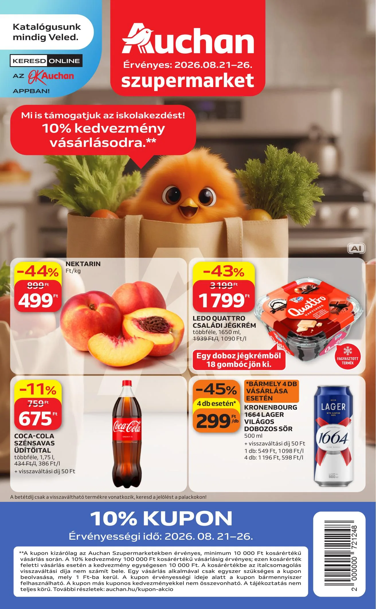 Auchan akciós újság Szupermarket 08.21–08.26
