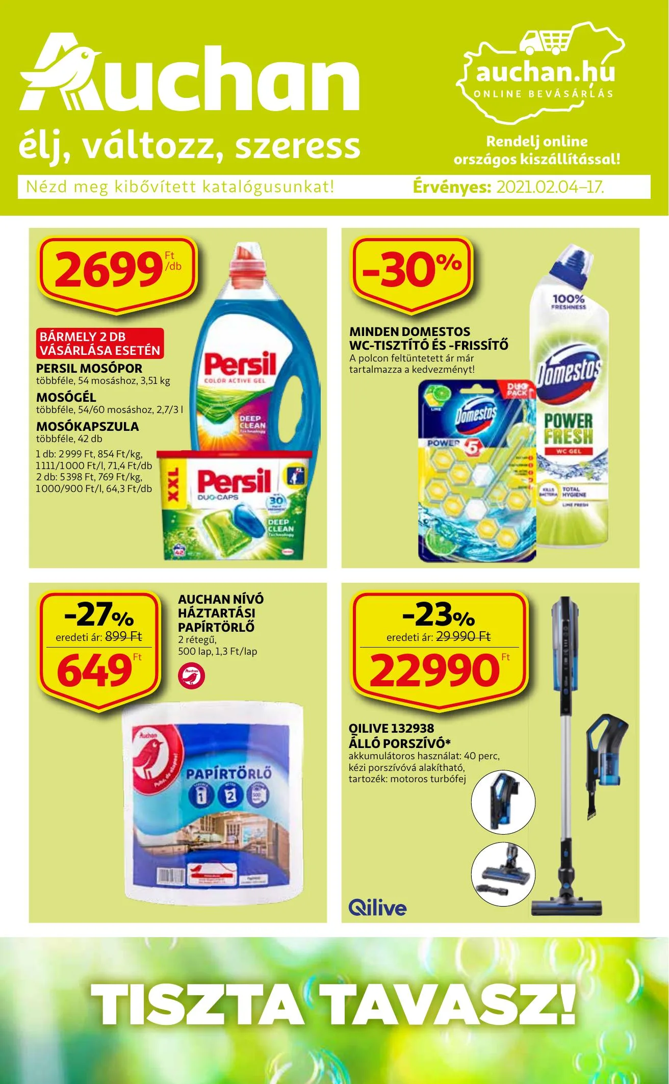 Auchan akciós újság Tavaszi nagytakarítás katalógus 02.04–02.17