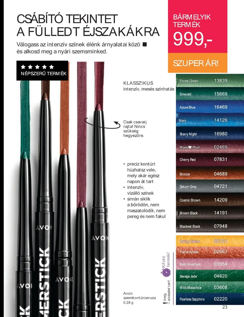 Avon akciós újság 07.01–07.31 – 23. oldal