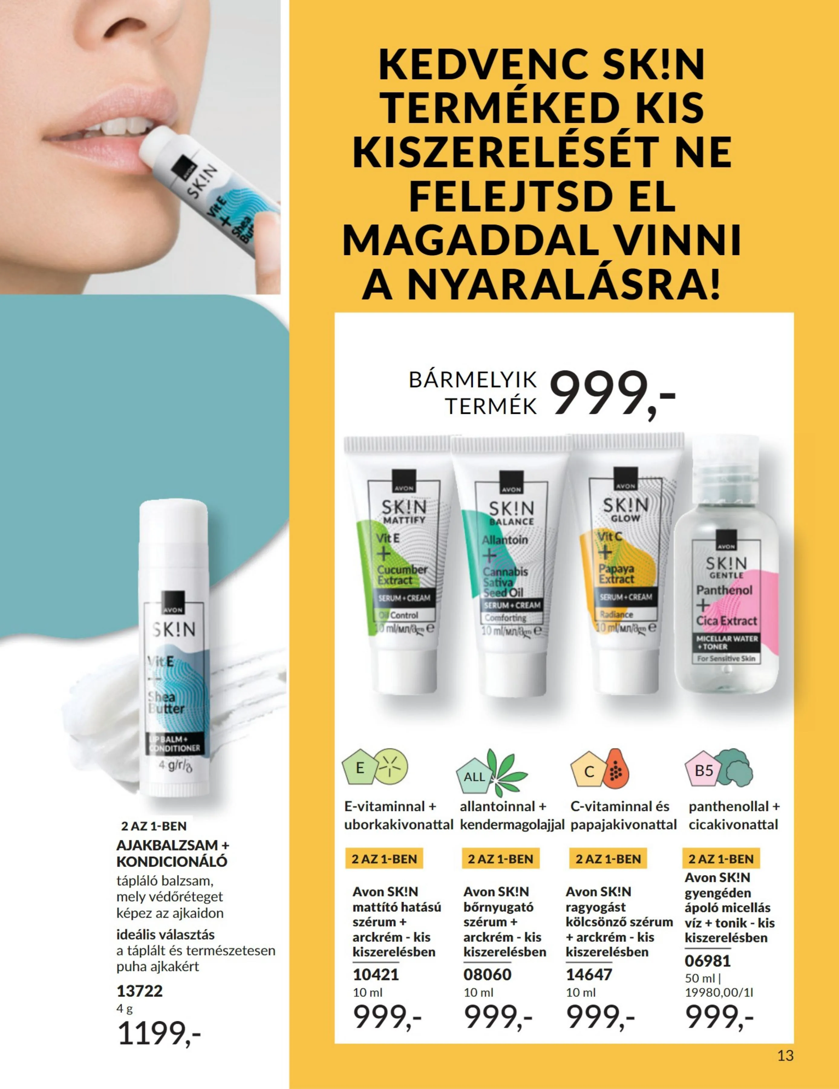 Avon akciós újság Honap kedvencei 08.01–08.31 – 13. oldal