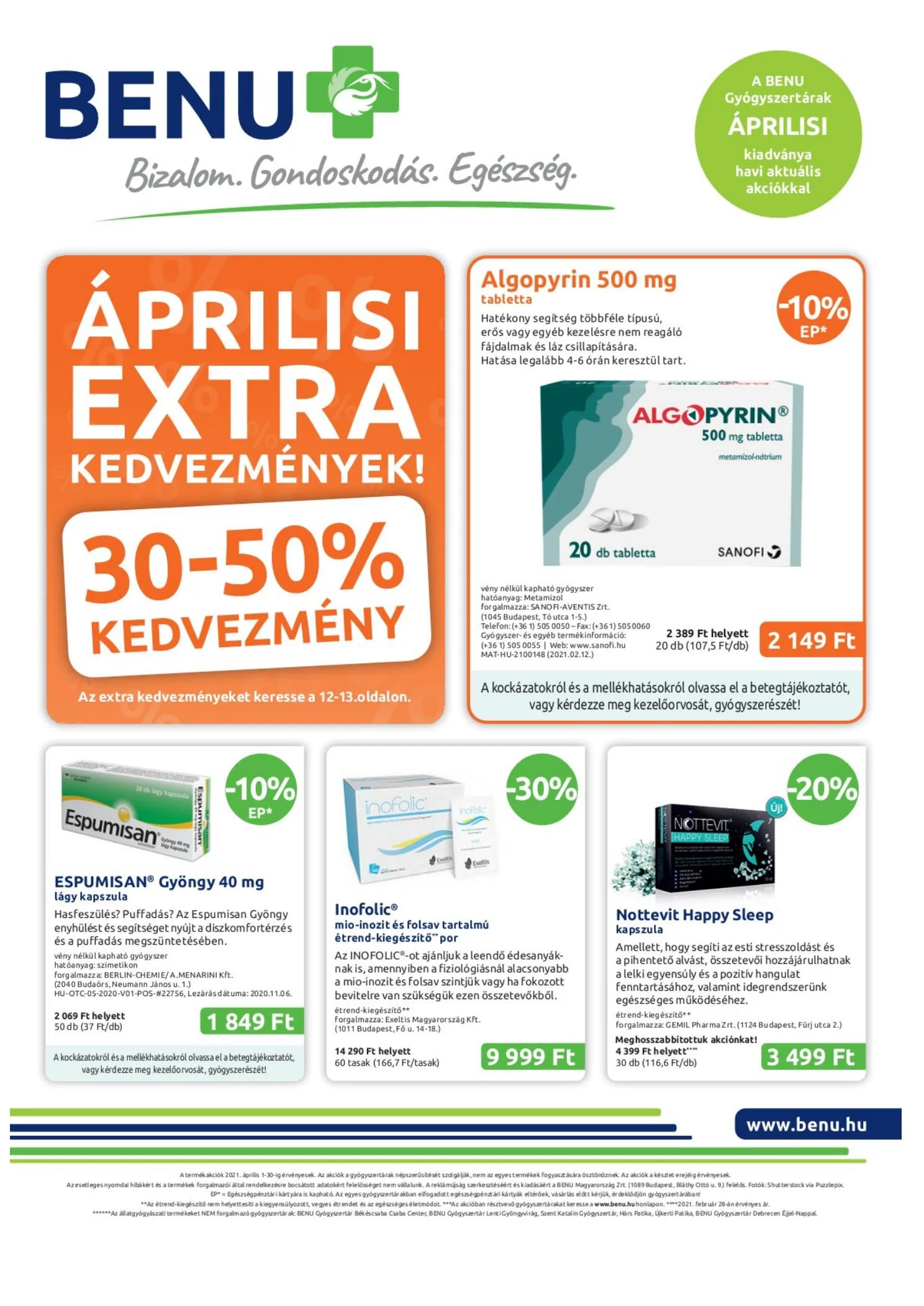 BENU akciós újság 04.01–04.30