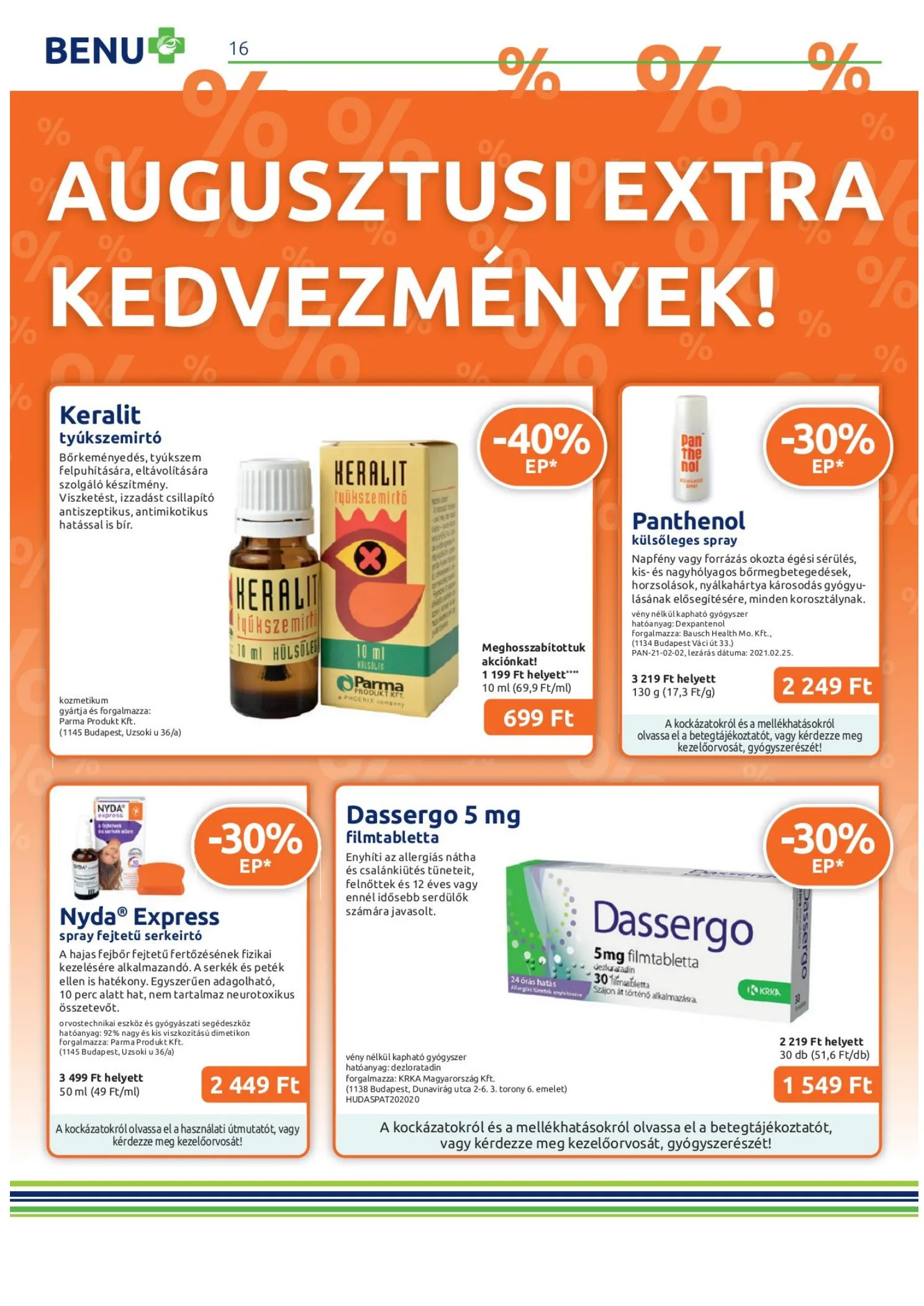 BENU akciós újság 08.01–08.31 – 16. oldal