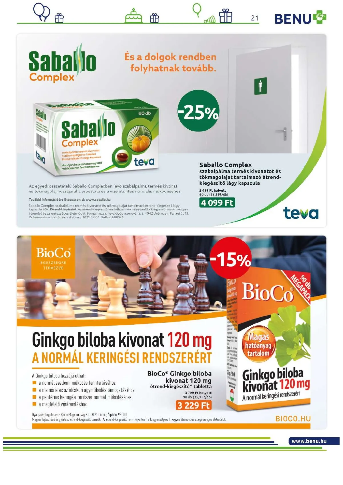 BENU akciós újság 05.01–05.31 – 21. oldal
