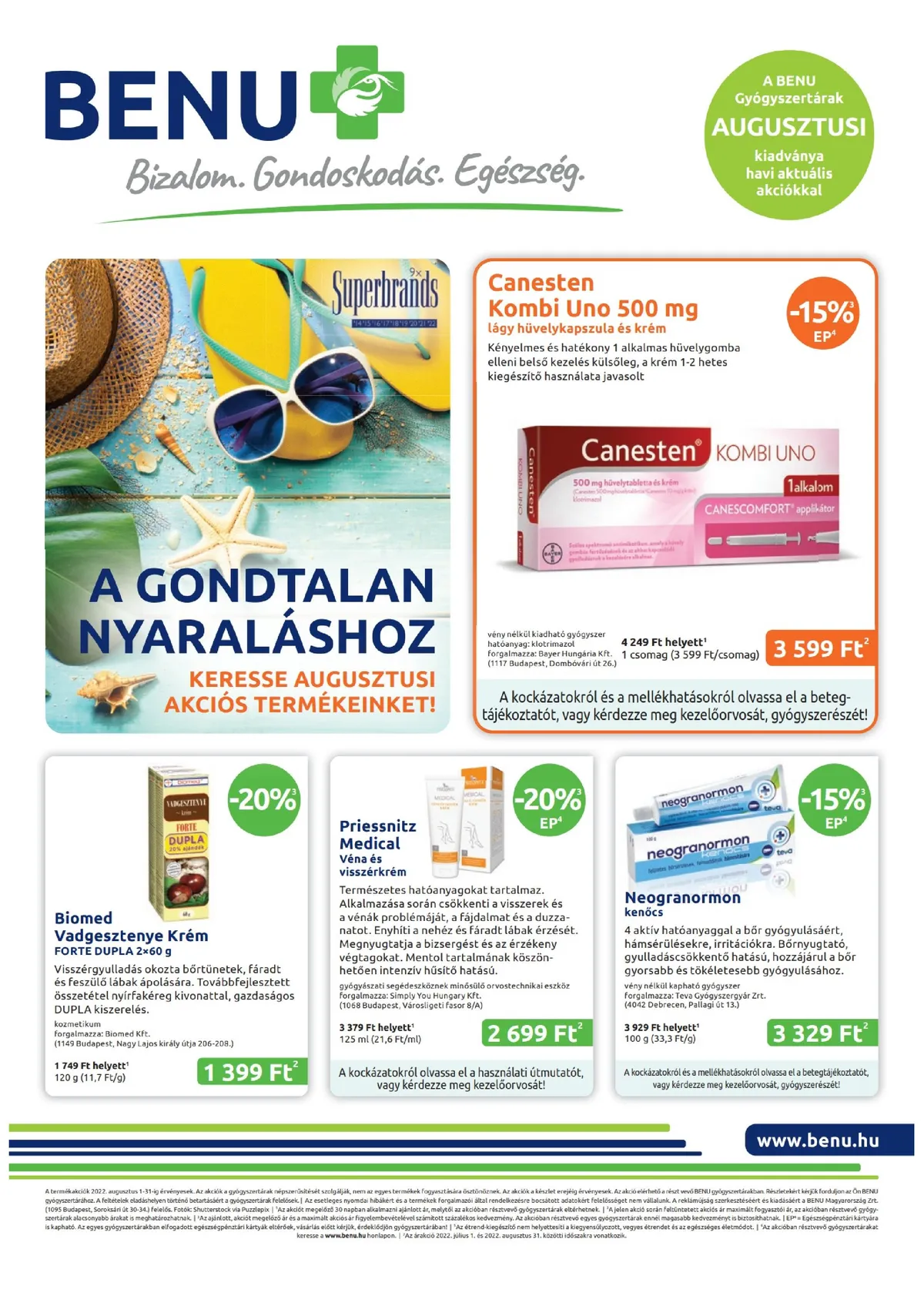 BENU akciós újság 08.01–08.31