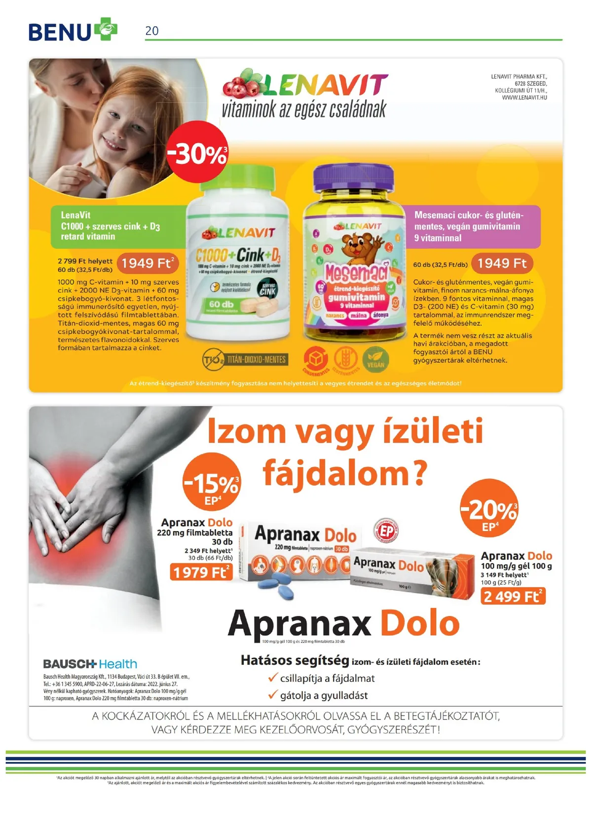 BENU akciós újság 08.01–08.31 – 20. oldal