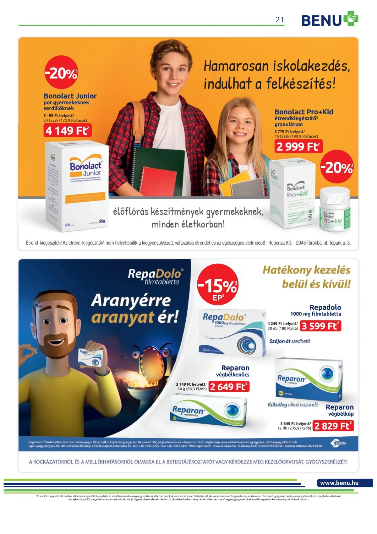 BENU akciós újság 08.01–08.31 – 21. oldal