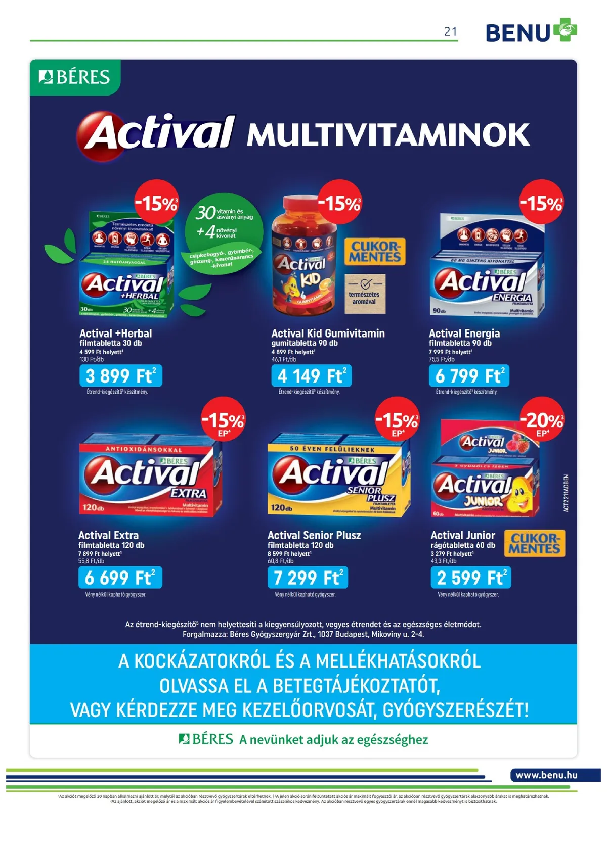 BENU akciós újság 11.01–11.30 – 21. oldal
