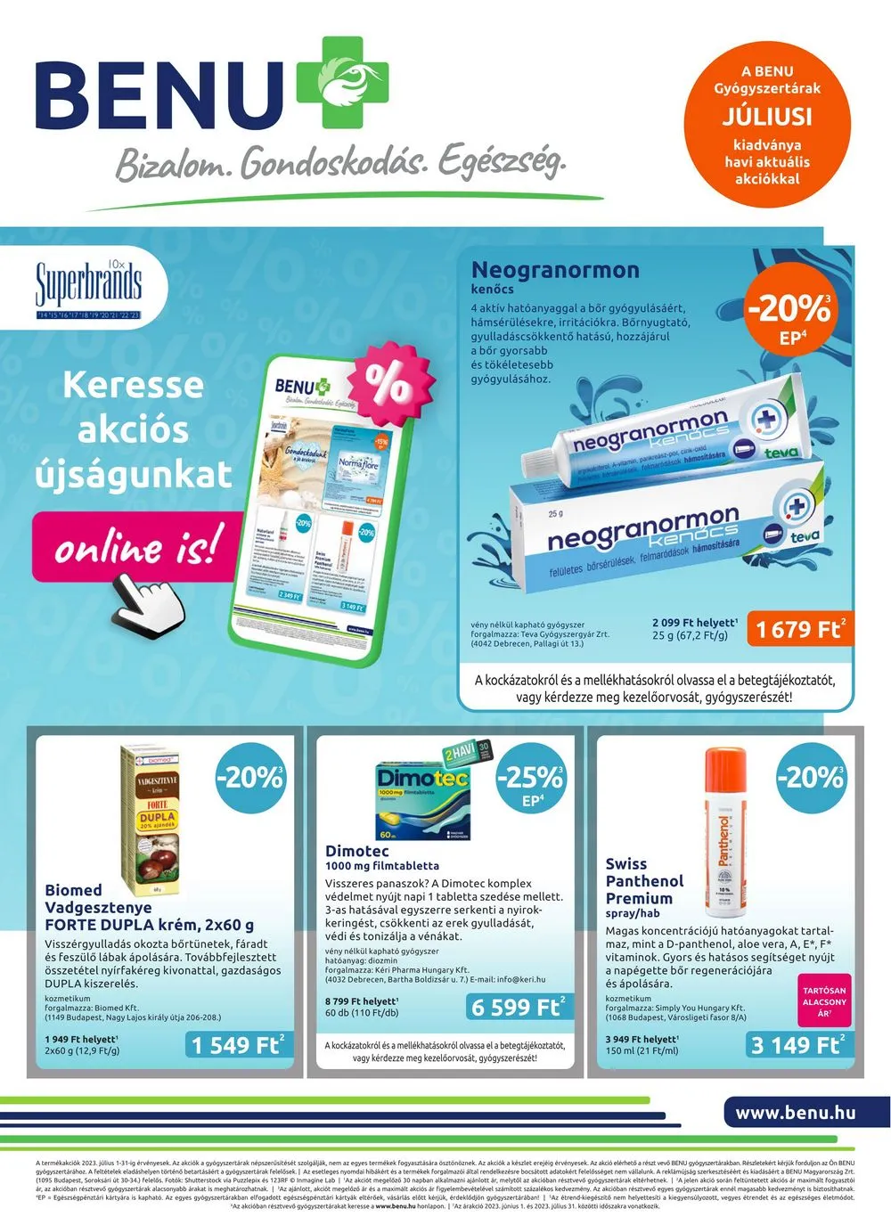 BENU akciós újság 07.01–07.31