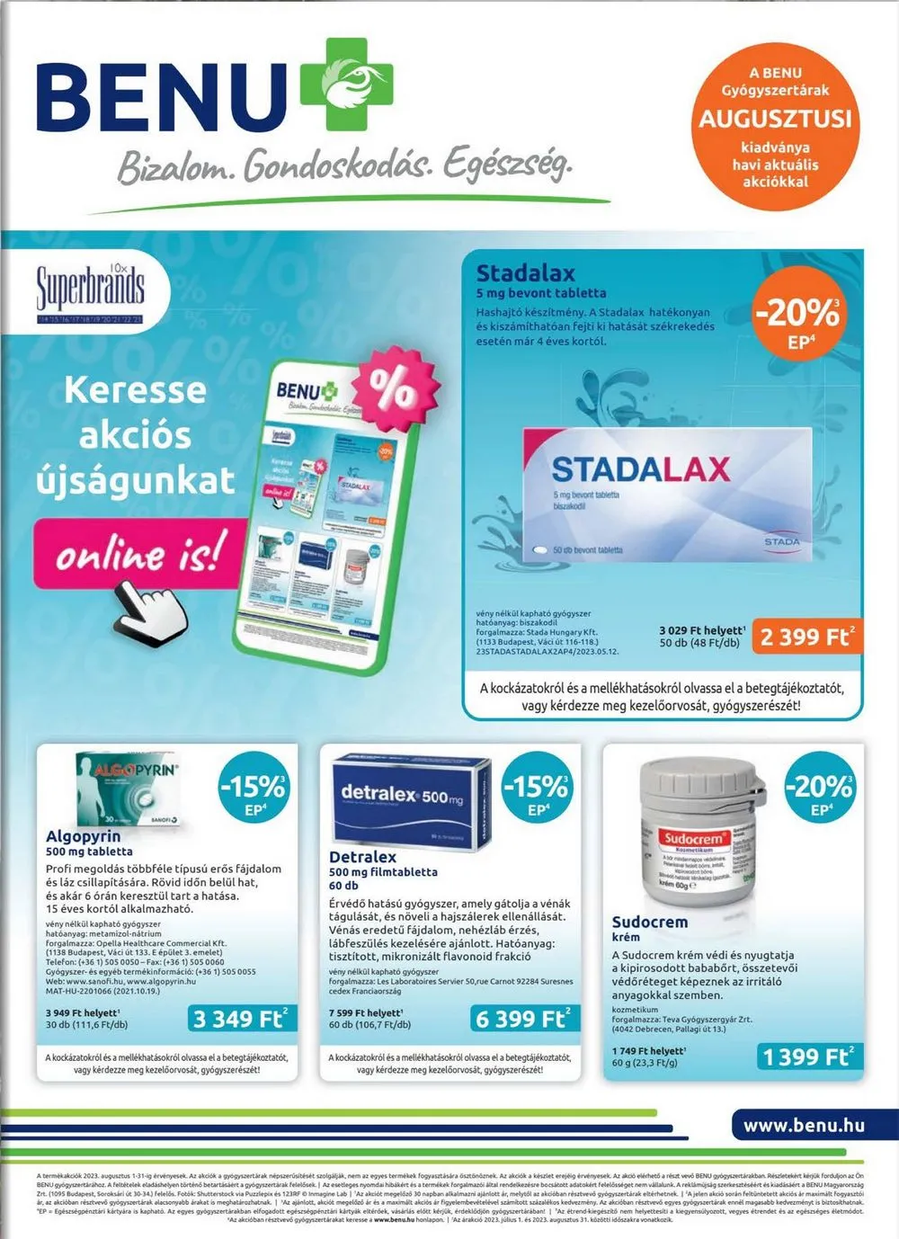 BENU akciós újság 08.01–08.31