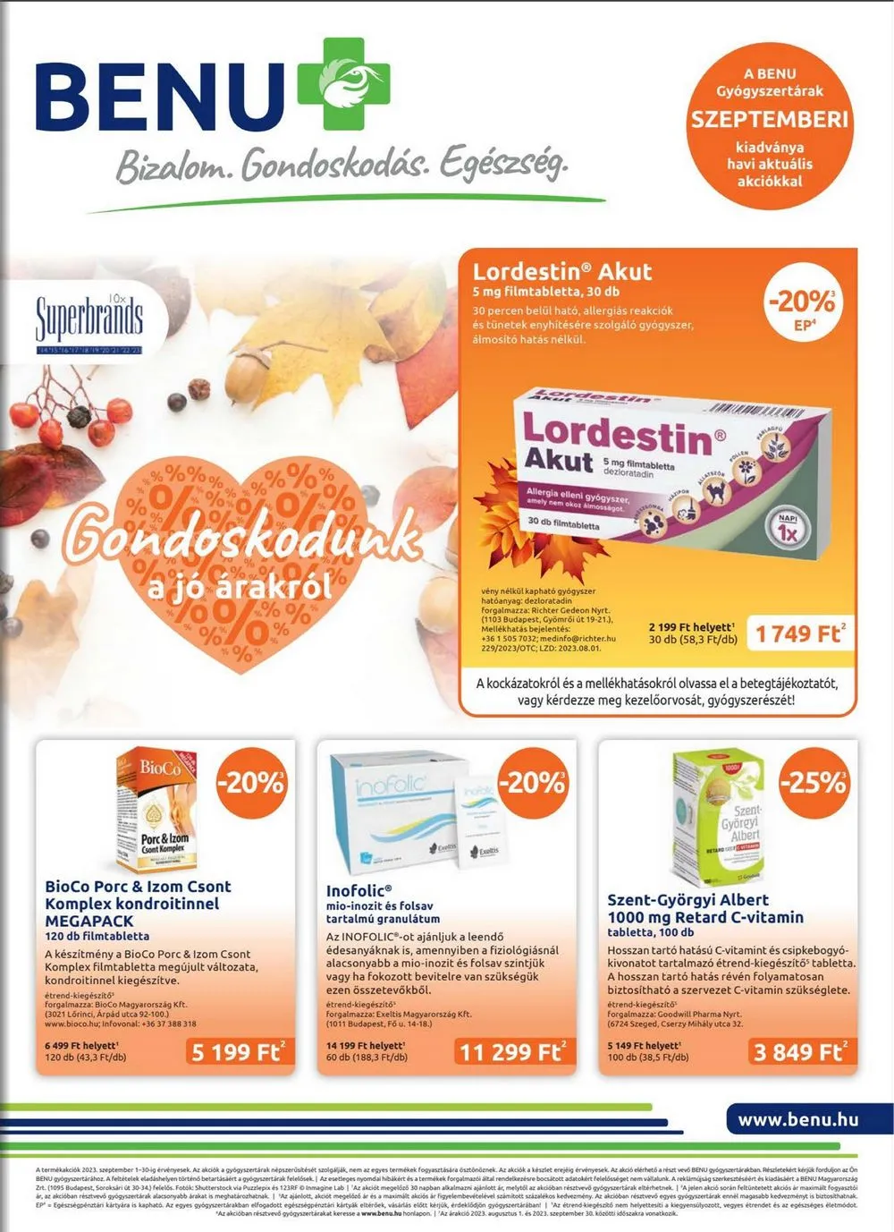 BENU akciós újság 09.01–09.30