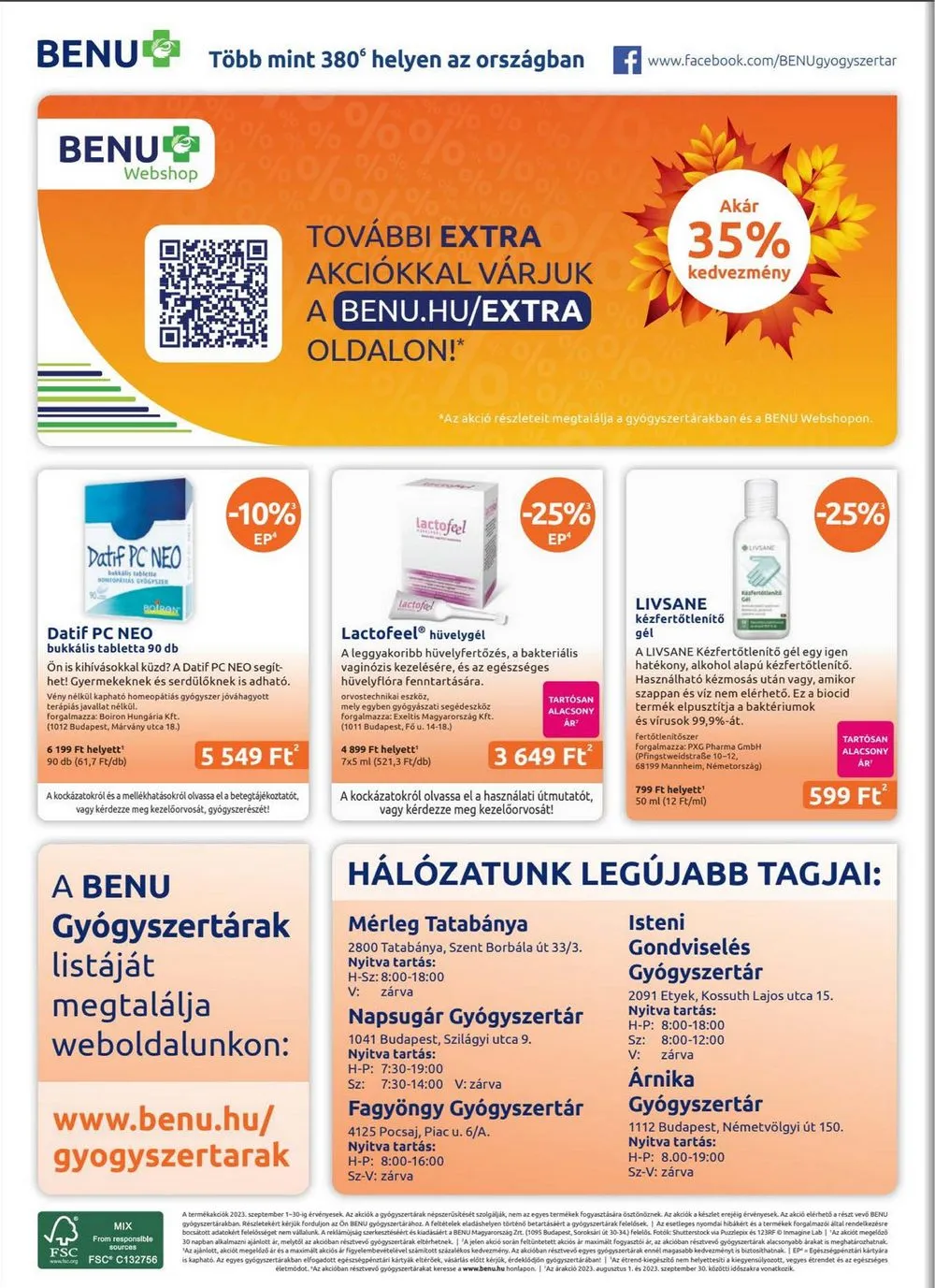 BENU akciós újság 09.01–09.30 – 32. oldal