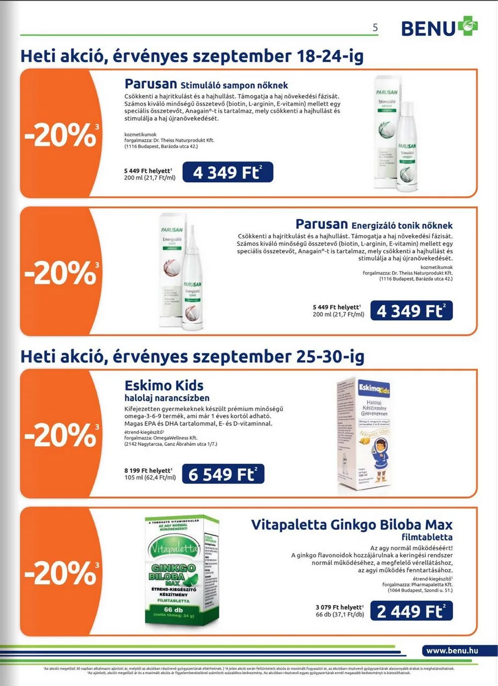 BENU akciós újság 09.01–09.30 – 5. oldal