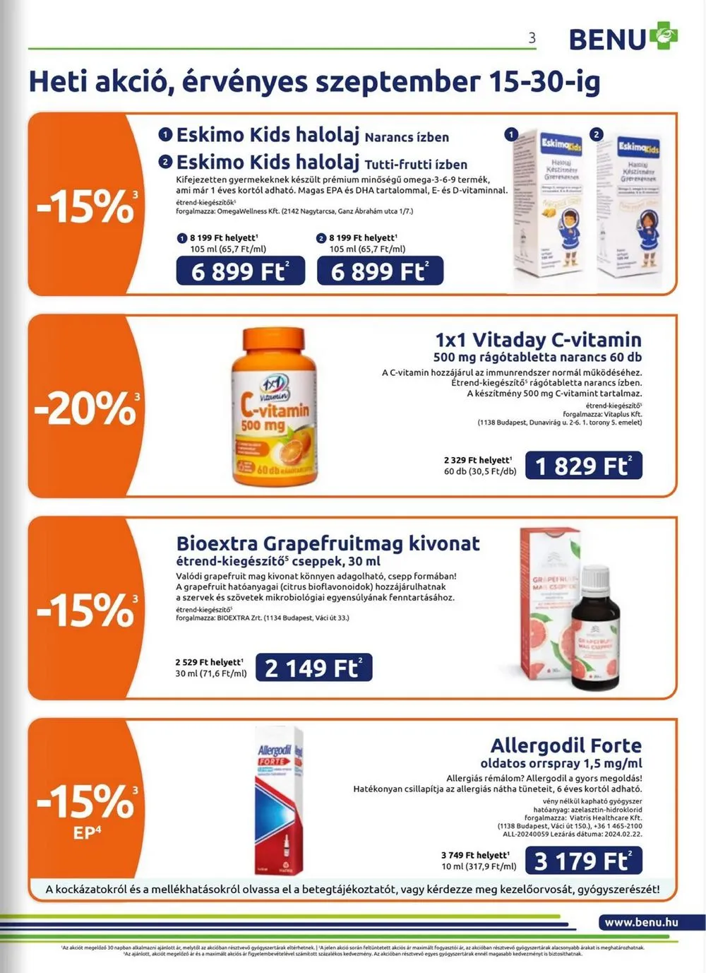 BENU akciós újság 09.01–09.30 – 3. oldal