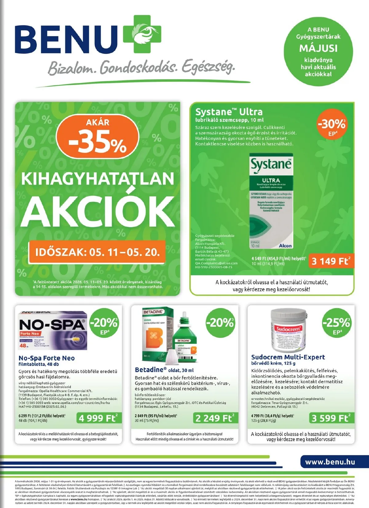 BENU akciós újság 05.01–05.31