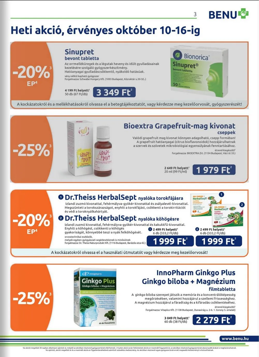 BENU akciós újság Gyogyszertar 10.01–10.31 – 3. oldal