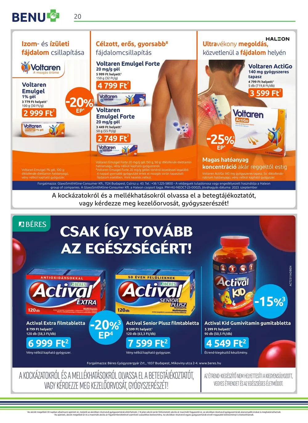 BENU akciós újság Gyogyszertar 11.01–11.30 – 20. oldal