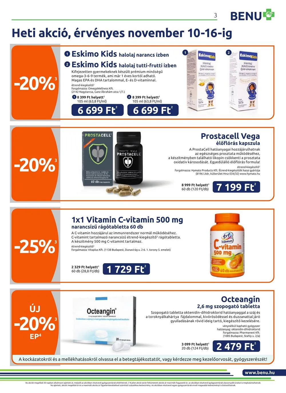 BENU akciós újság Gyogyszertar 11.01–11.30 – 3. oldal