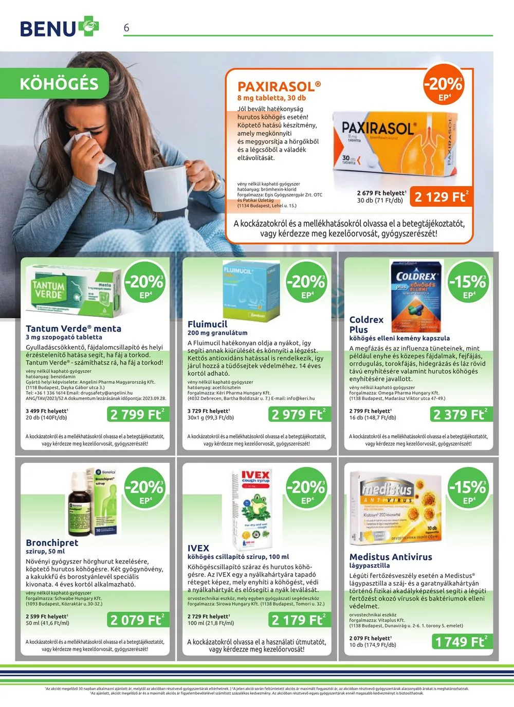 BENU akciós újság Gyogyszertar 11.01–11.30 – 6. oldal