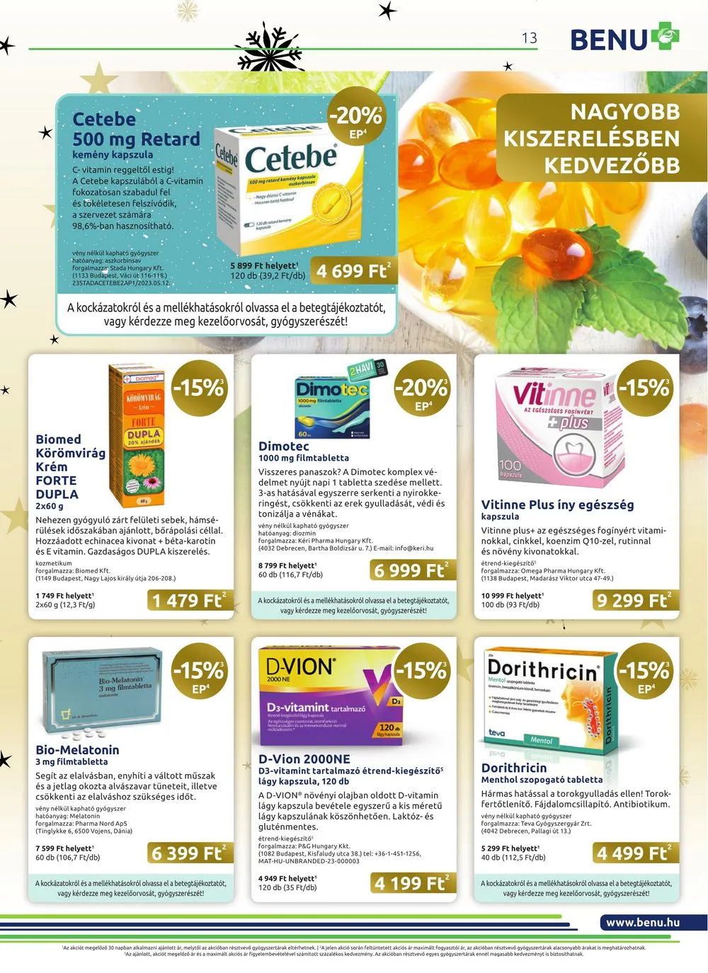 BENU akciós újság Gyogyszertar 12.01–12.31 – 13. oldal