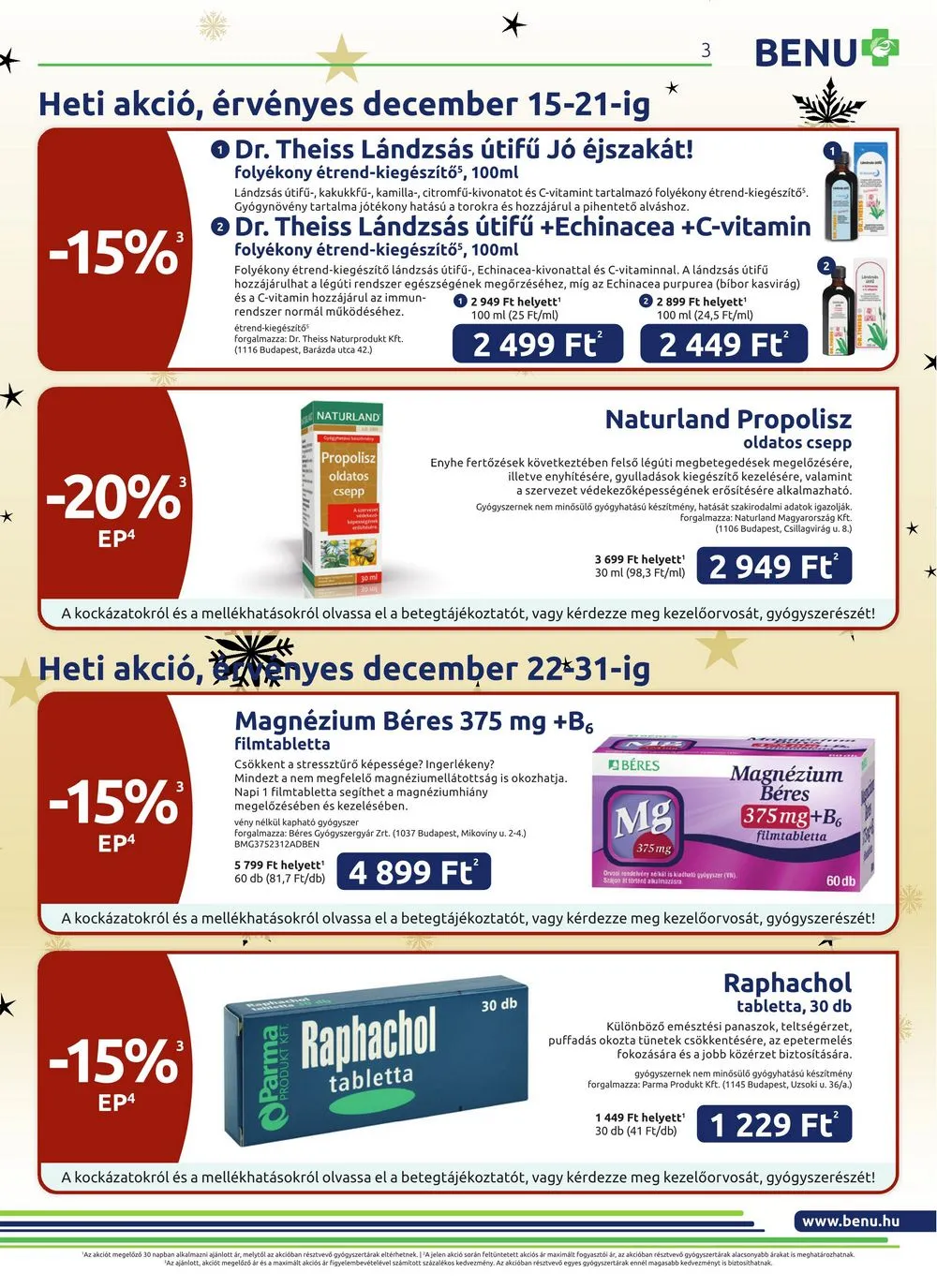 BENU akciós újság Gyogyszertar 12.01–12.31 – 3. oldal