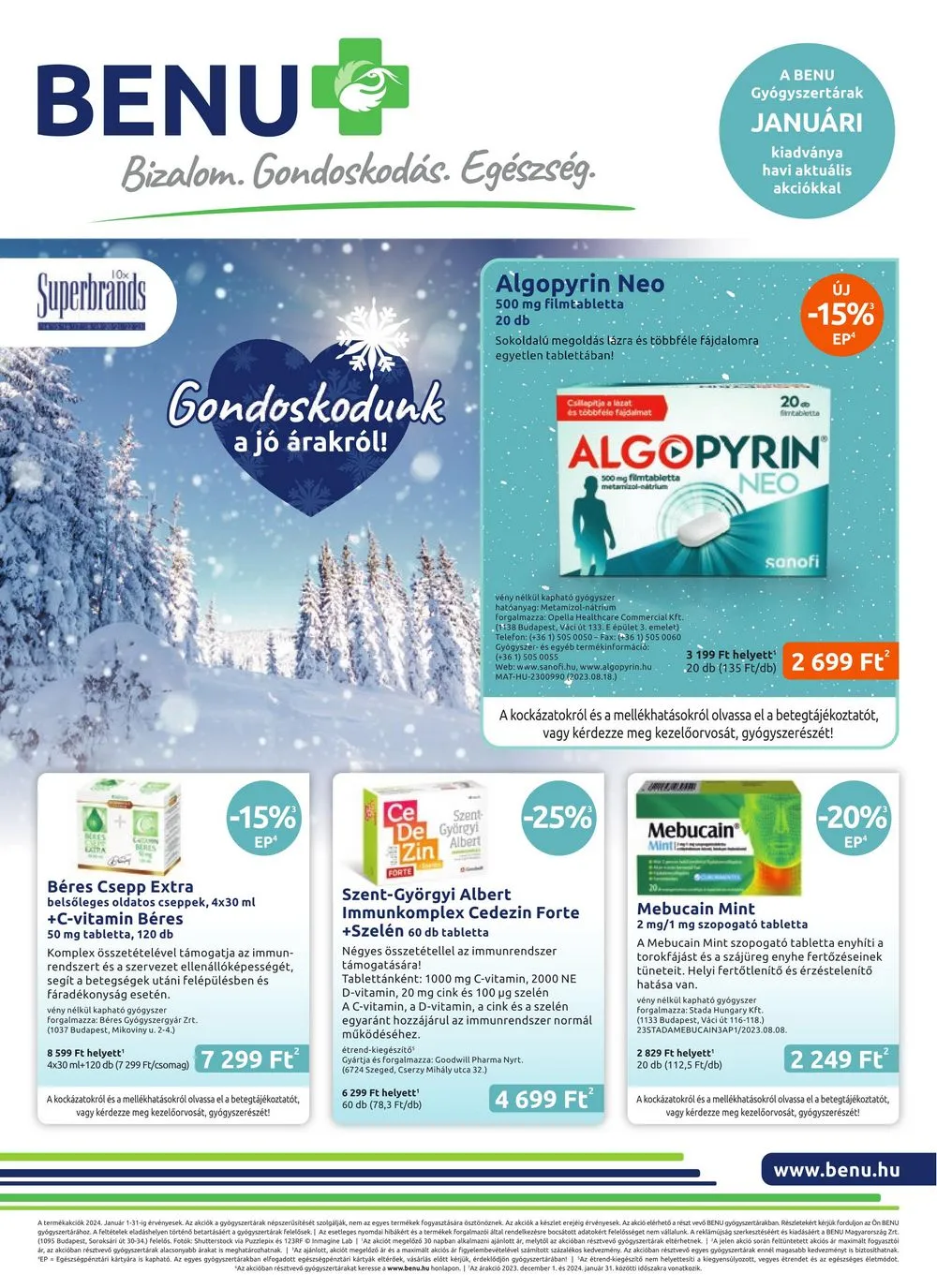 BENU akciós újság Gyogyszertar 01.01–01.31