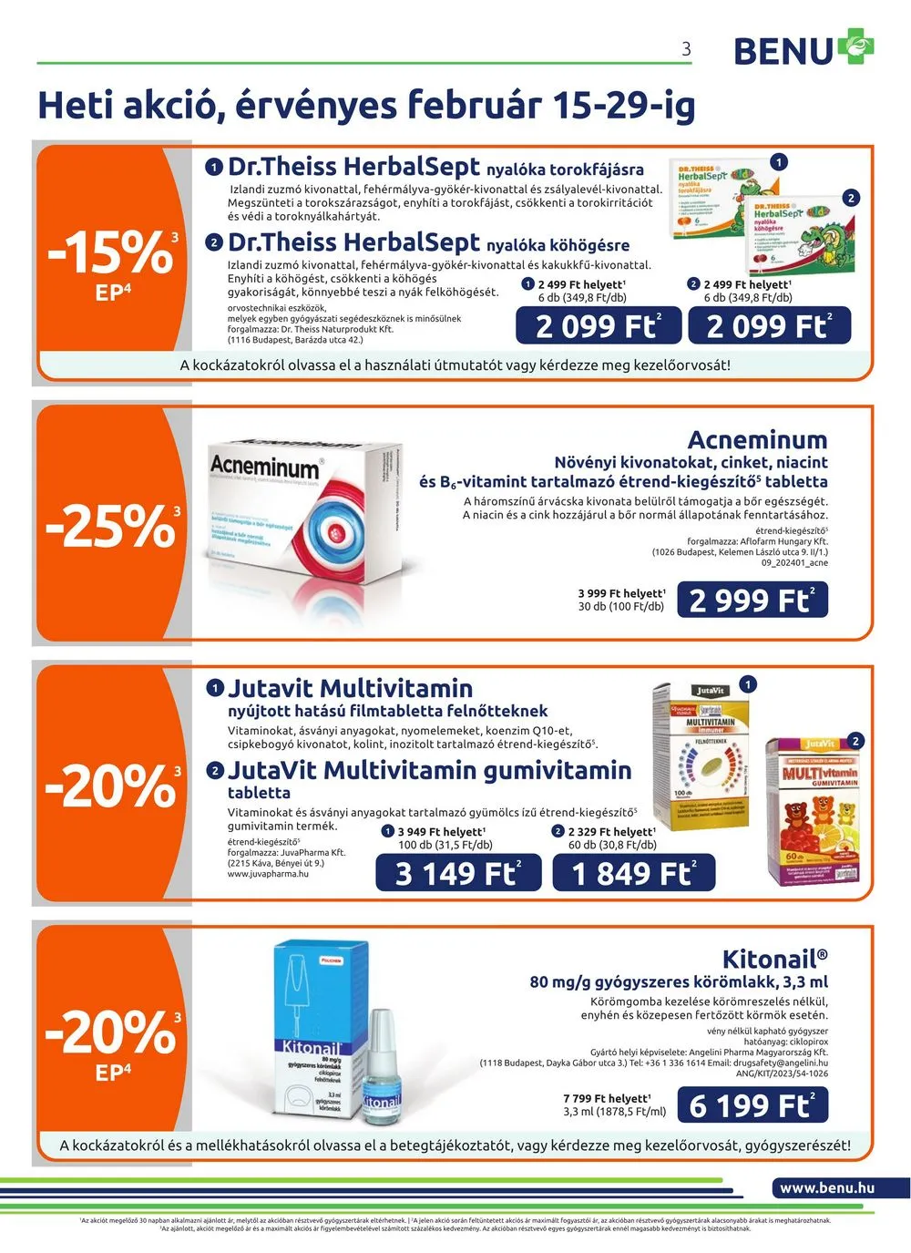 BENU akciós újság Gyogyszertar 02.01–02.29 – 3. oldal