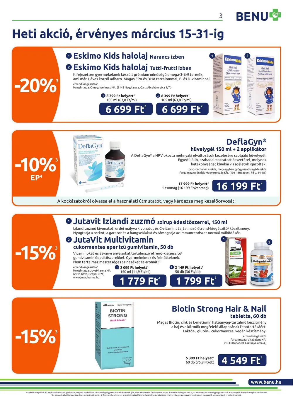 BENU akciós újság Gyogyszertar 03.01–03.31 – 3. oldal