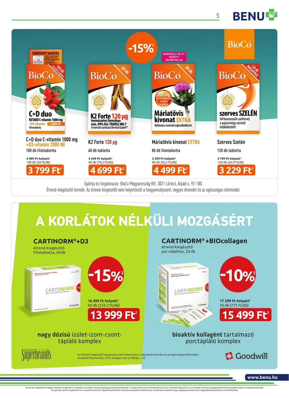 BENU akciós újság Gyogyszertar 03.01–03.31 – 5. oldal