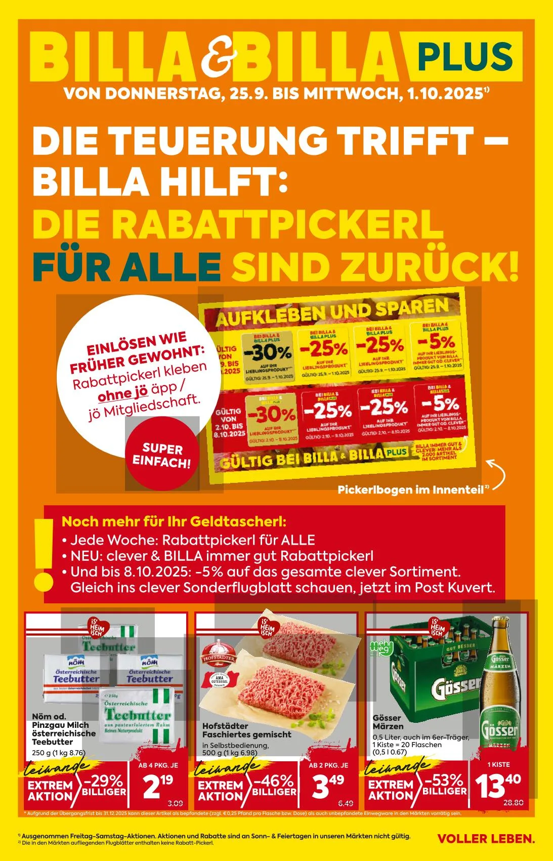 Billa akciós újság And billa plus 09.25–10.01