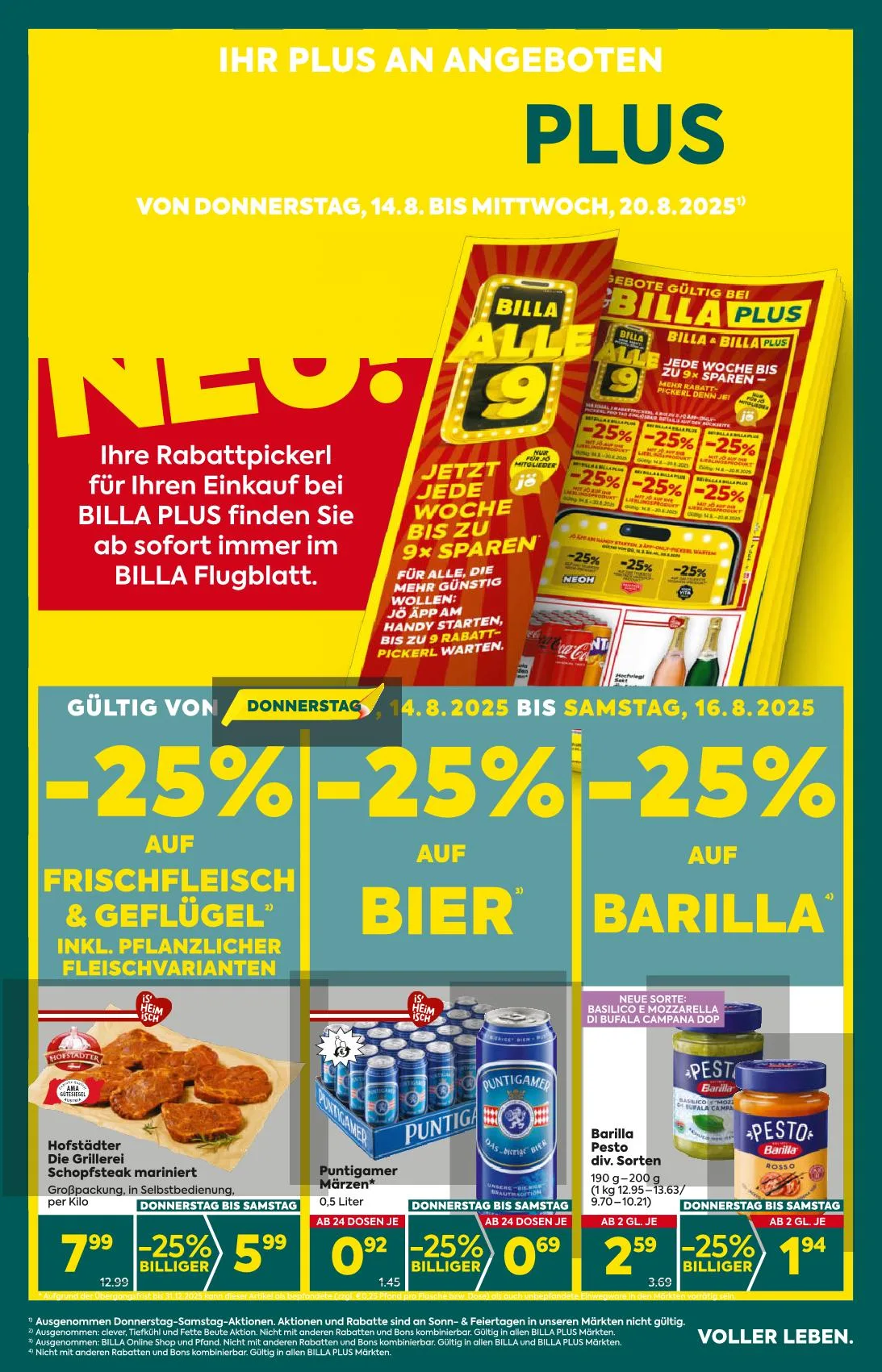 Billa akciós újság Plus 08.14–08.20
