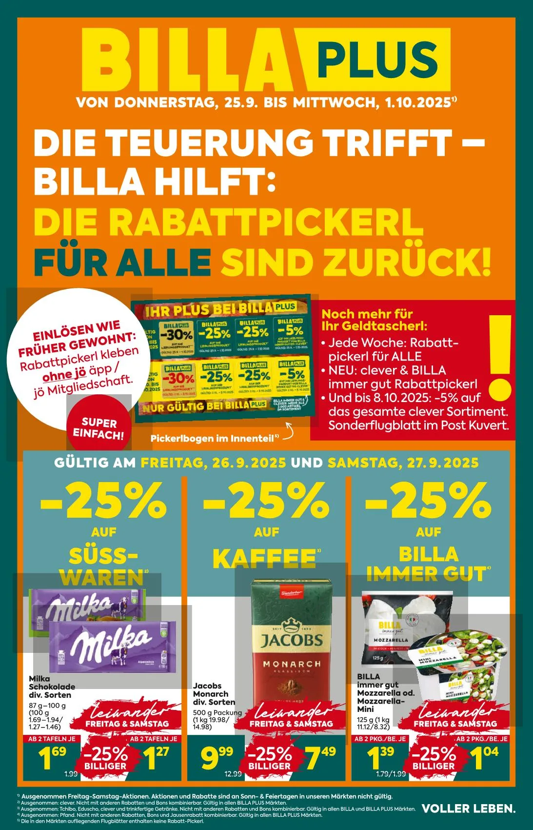 Billa akciós újság Plus 09.25–10.01