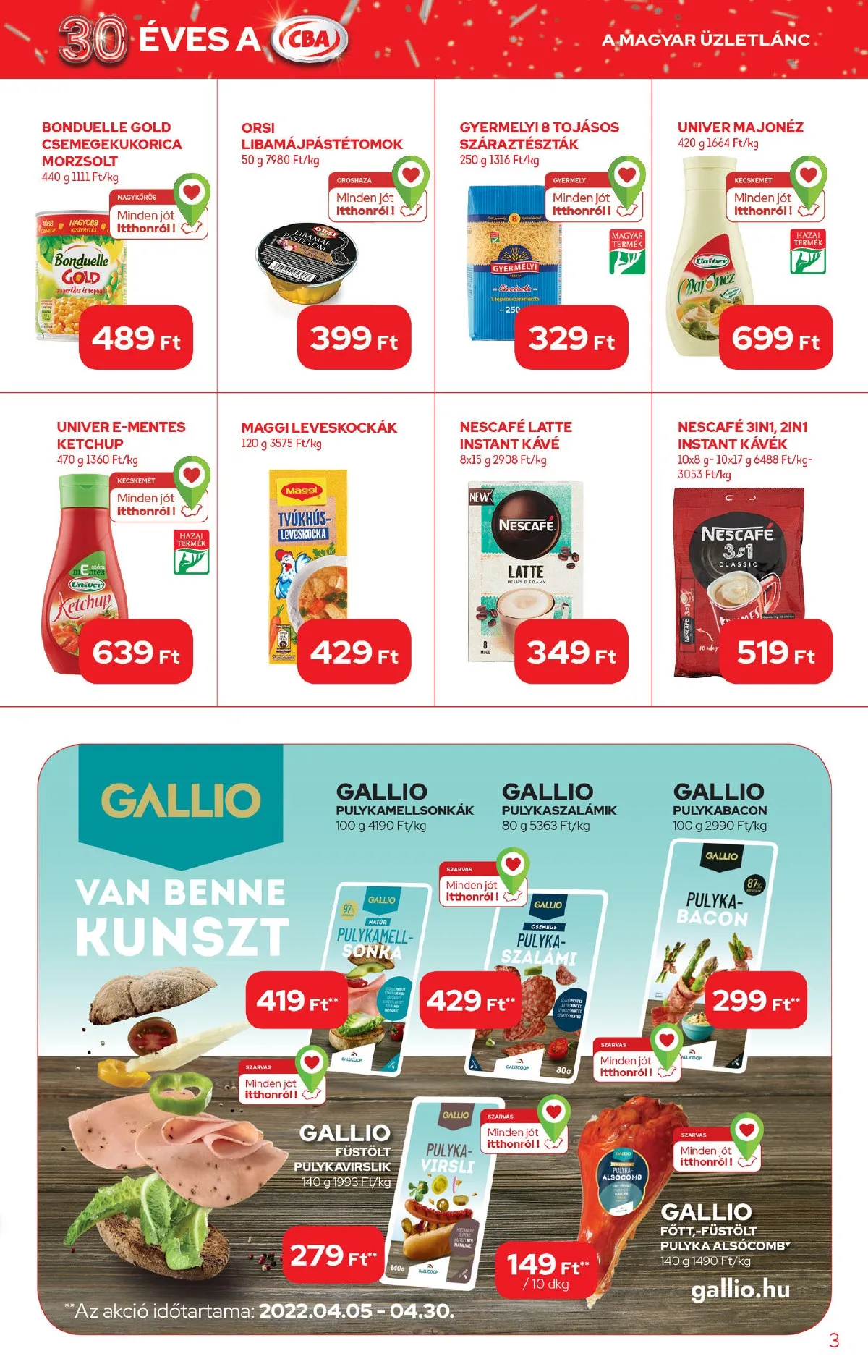 CBA akciós újság 04.07–04.16 – 3. oldal