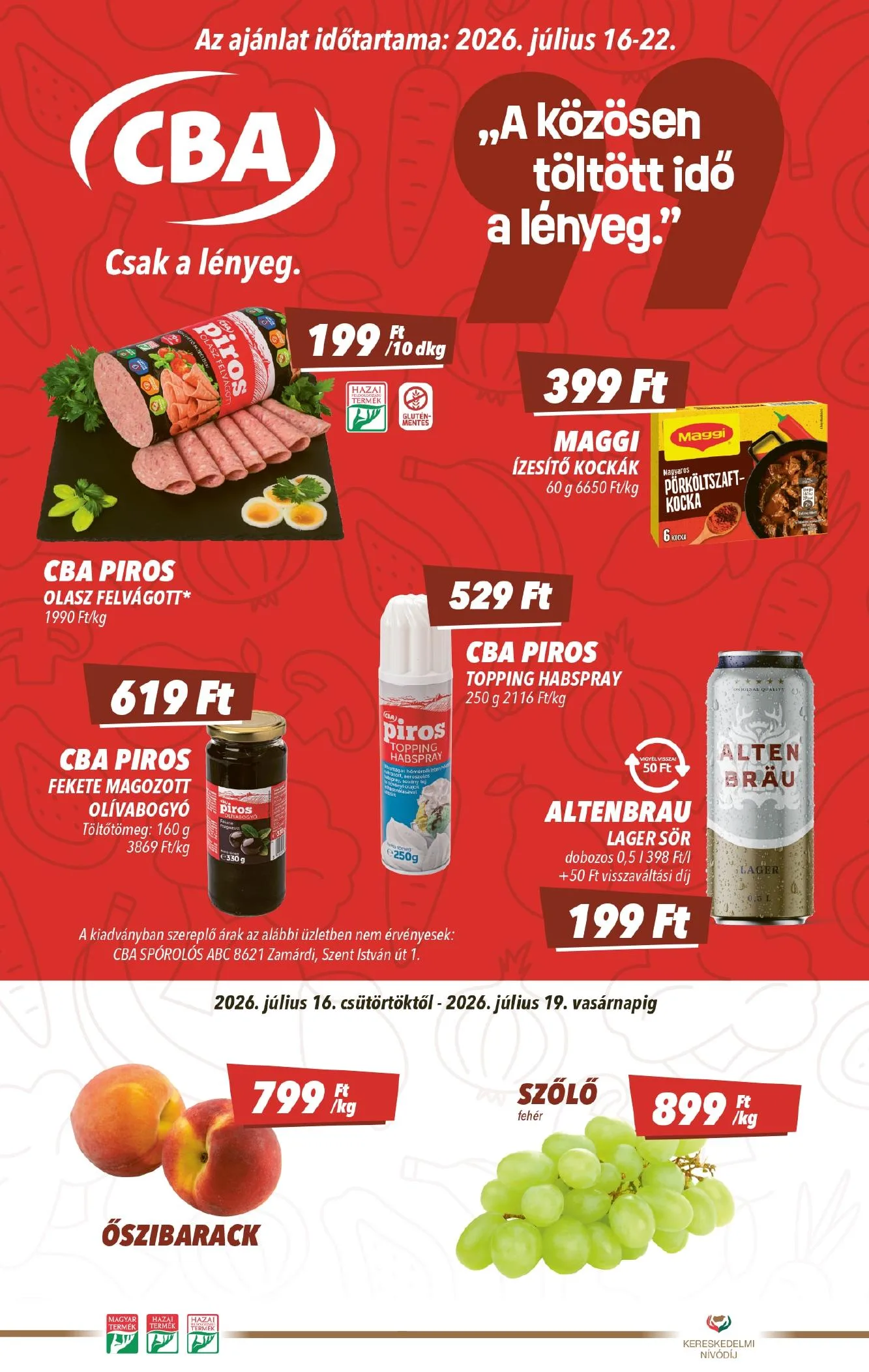 CBA akciós újság 07.16–07.22