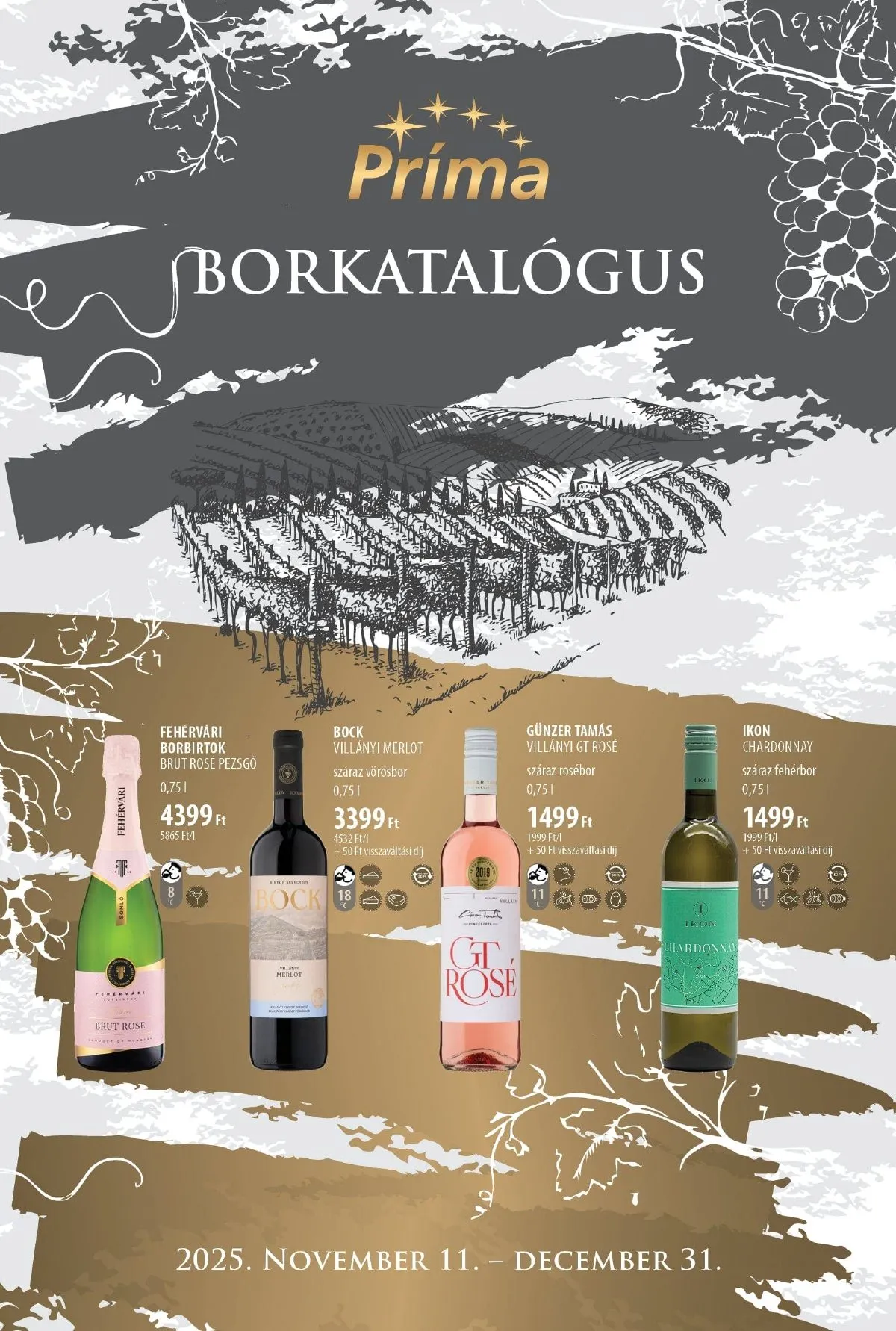 CBA akciós újság Prima Borkatalogus 11.11–12.31