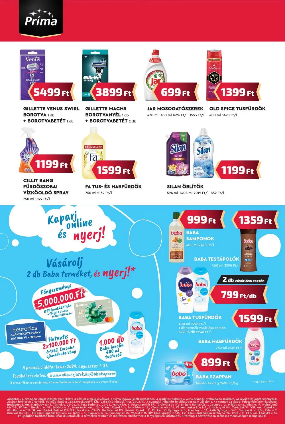 CBA akciós újság Prima 08.15–08.21 – 12. oldal