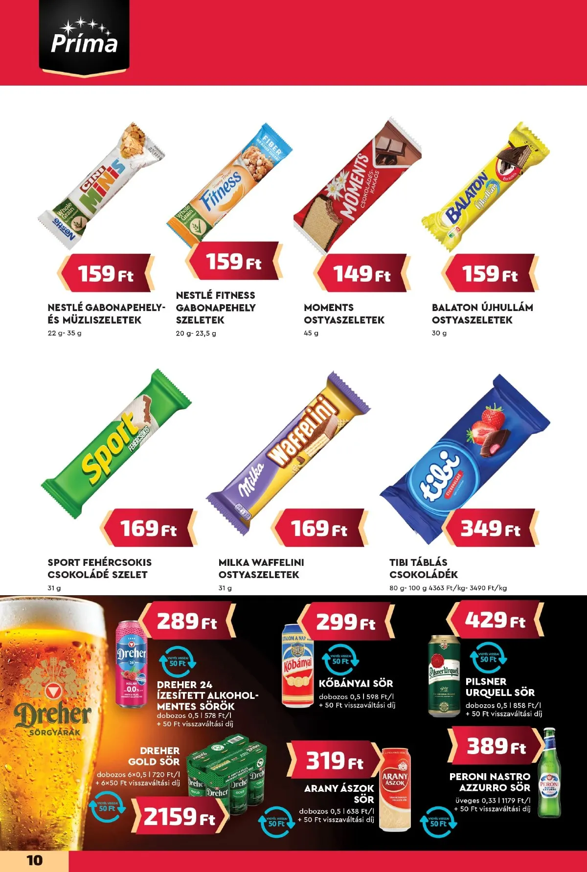 CBA akciós újság Prima 10.10–10.16 – 10. oldal
