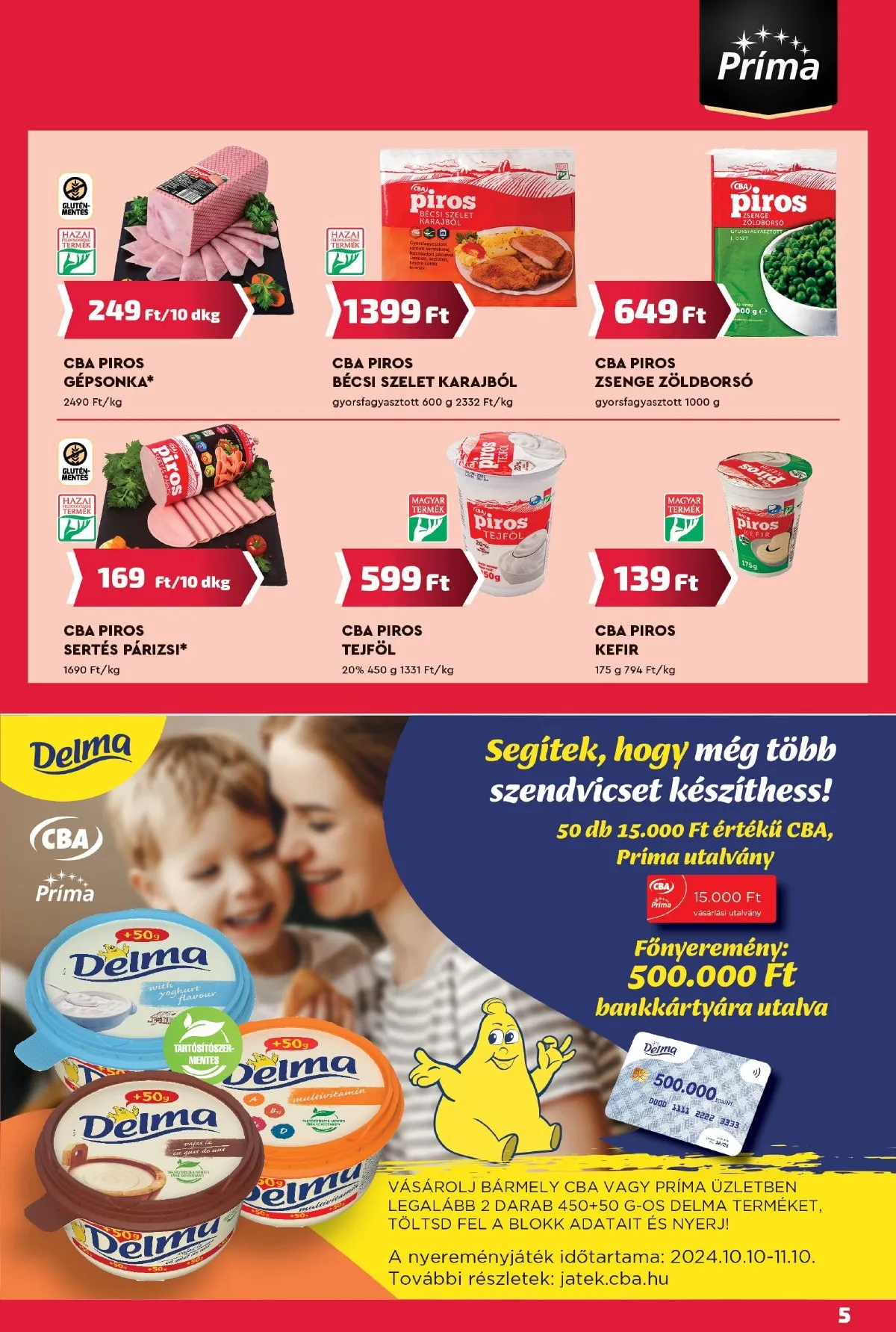 CBA akciós újság Prima 10.17–10.27 – 5. oldal