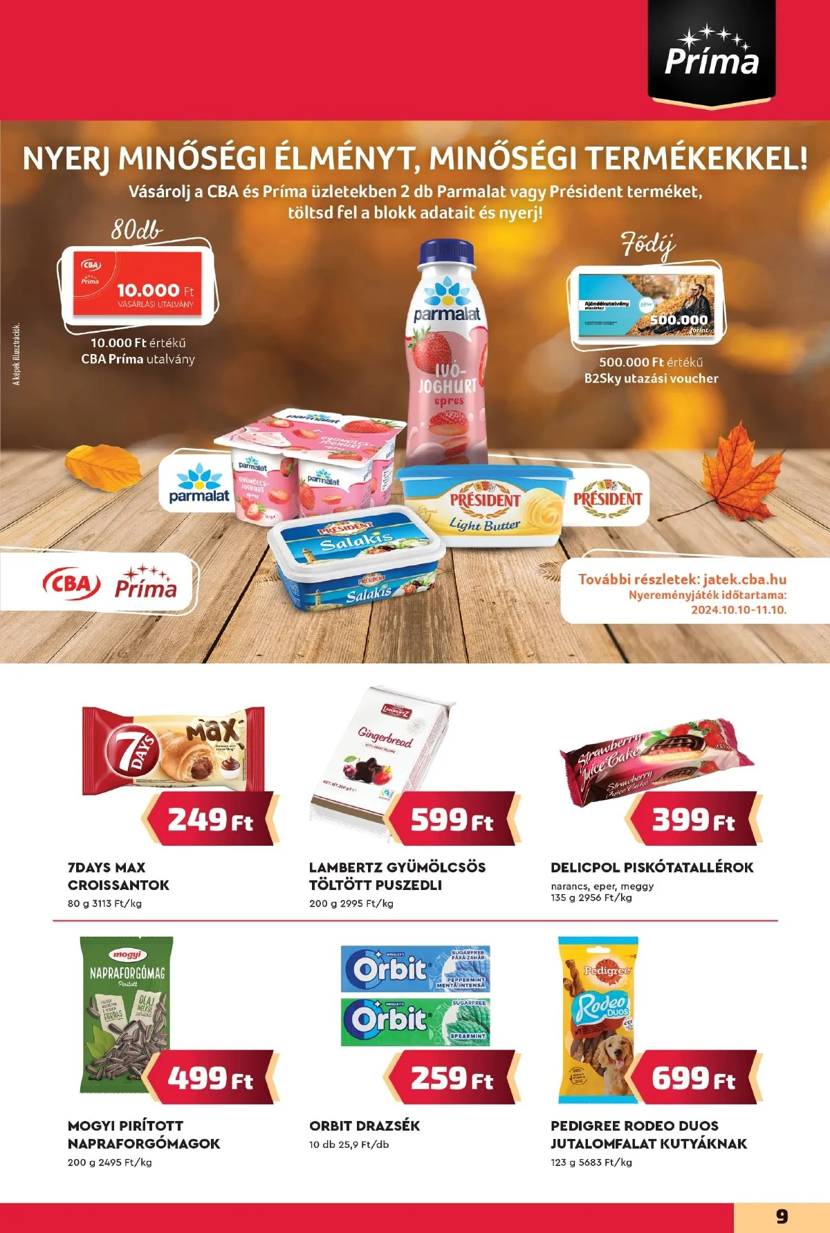 CBA akciós újság Prima 10.17–10.27 – 9. oldal
