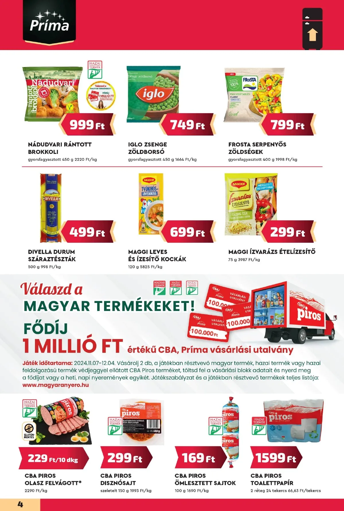 CBA akciós újság Prima 11.14–11.20 – 4. oldal