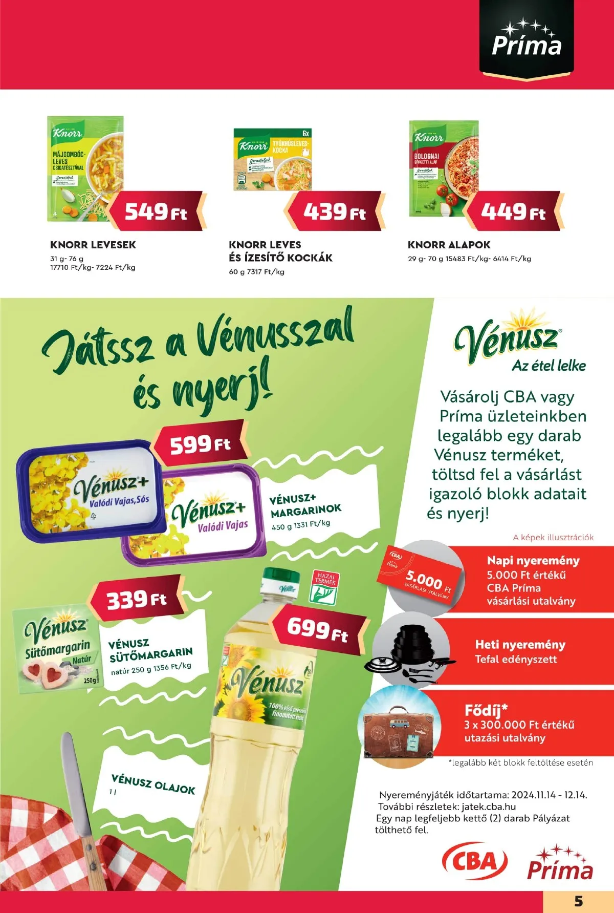 CBA akciós újság Prima 11.14–11.20 – 5. oldal