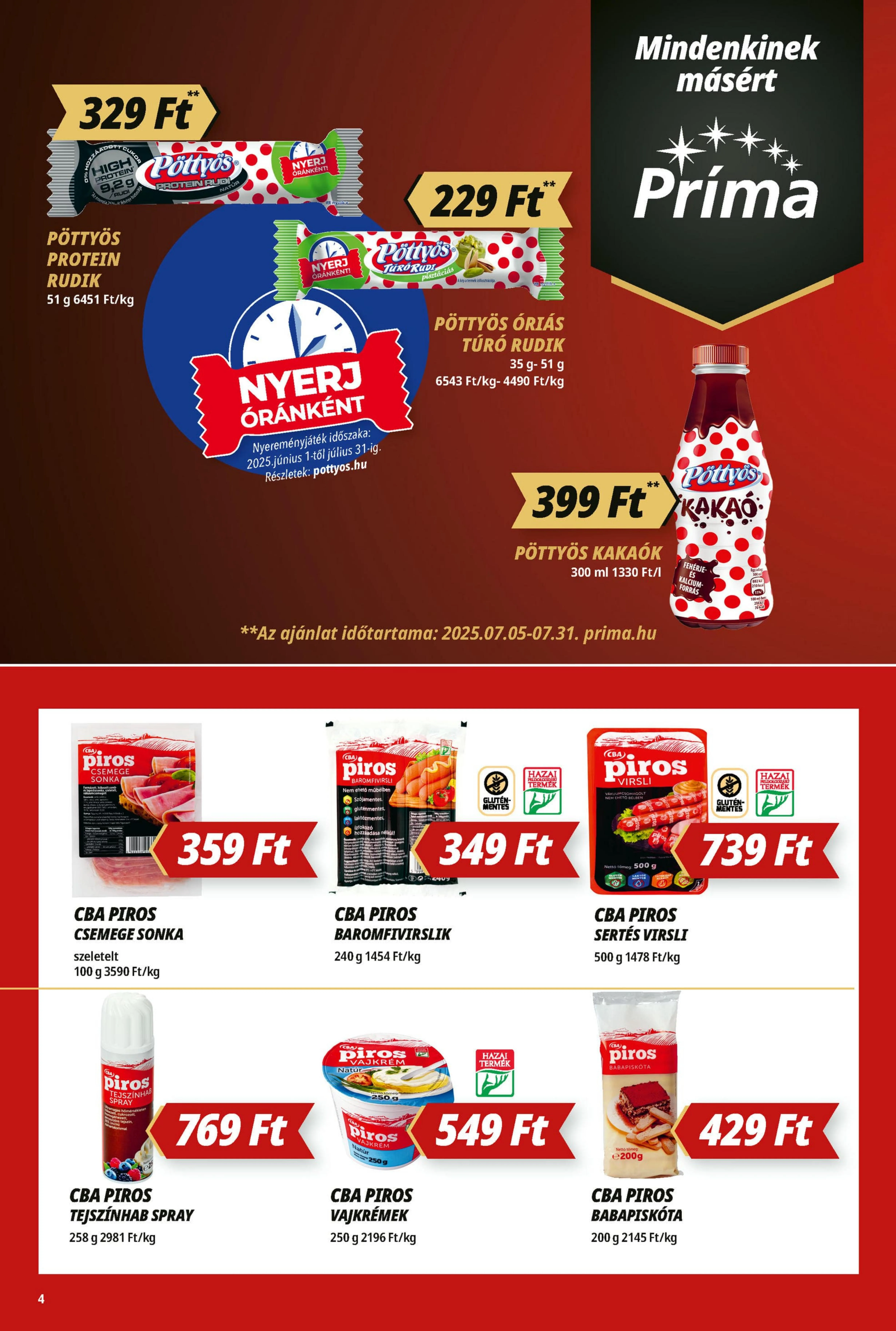 CBA akciós újság Prima 07.10–07.16 – 4. oldal