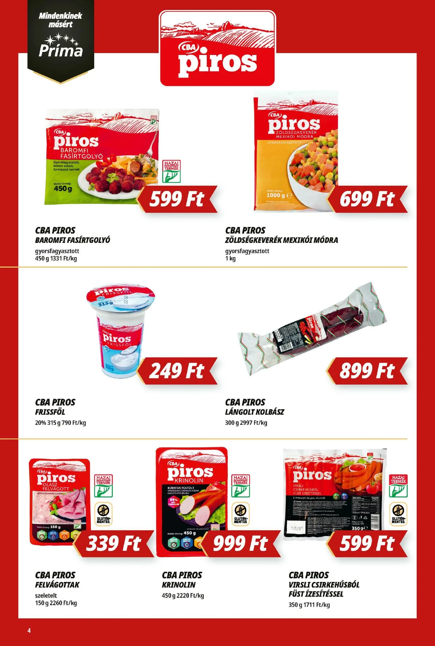 CBA akciós újság Prima 07.17–07.23 – 4. oldal