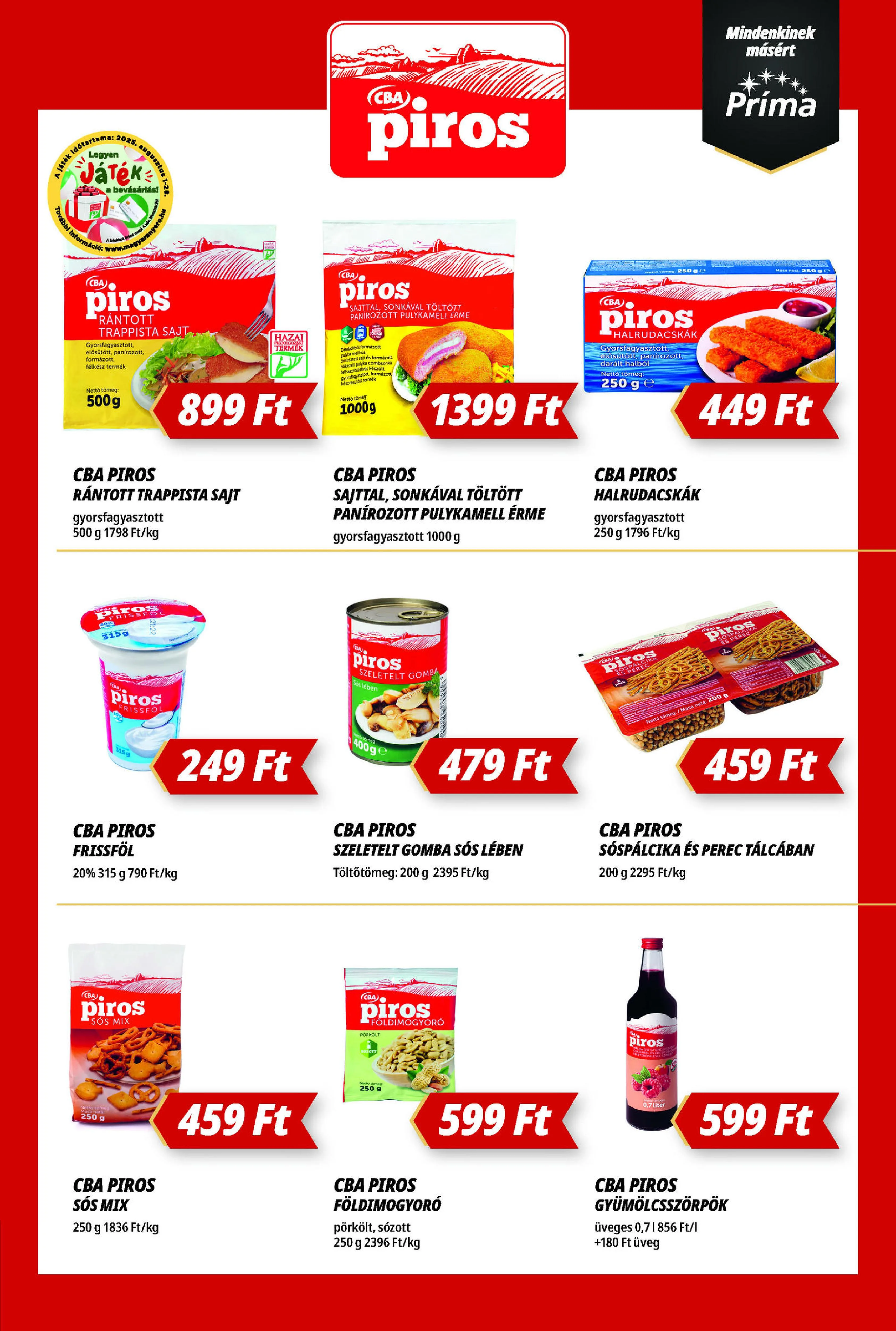 CBA akciós újság Prima 08.14–08.20 – 6. oldal