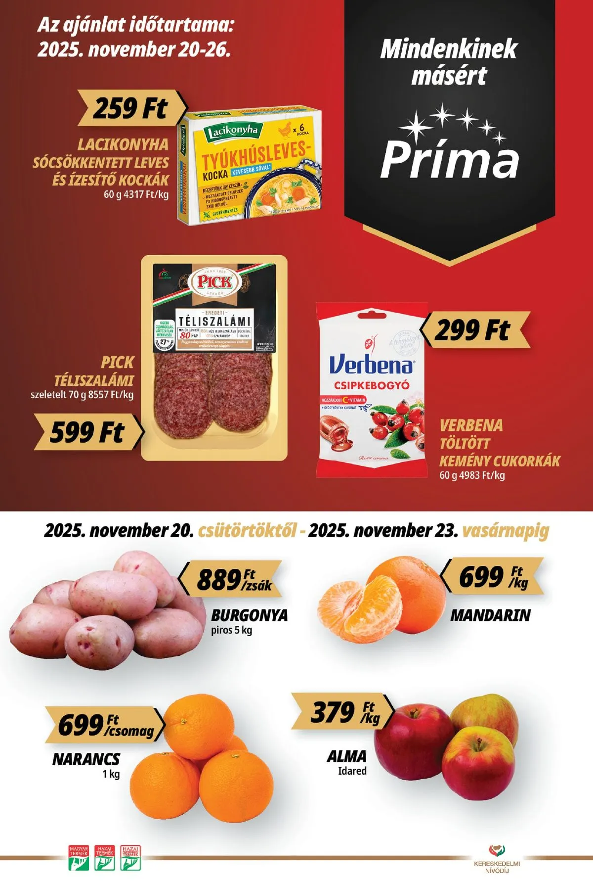 CBA akciós újság Prima 11.20–11.26
