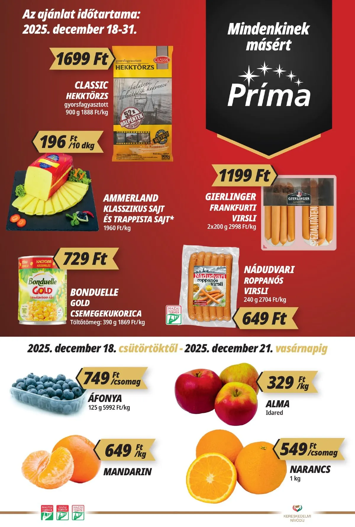 CBA akciós újság Prima 12.18–12.31