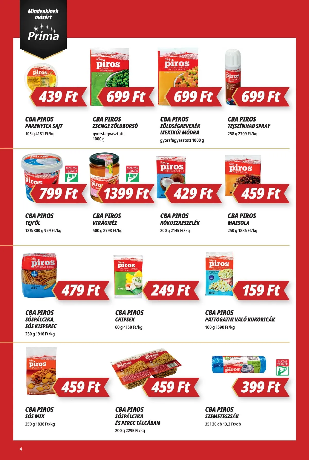 CBA akciós újság Prima 12.18–12.31 – 4. oldal